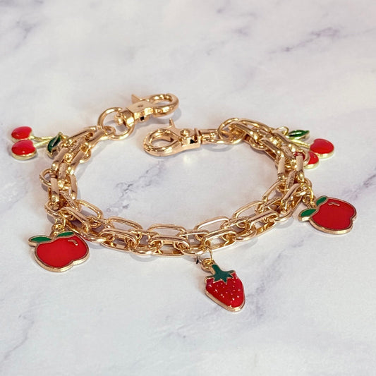Red & Fruity Deluxe Tumbler Charm Necklace - The Nifty Little Finds - Necklace - The Nifty Little Finds