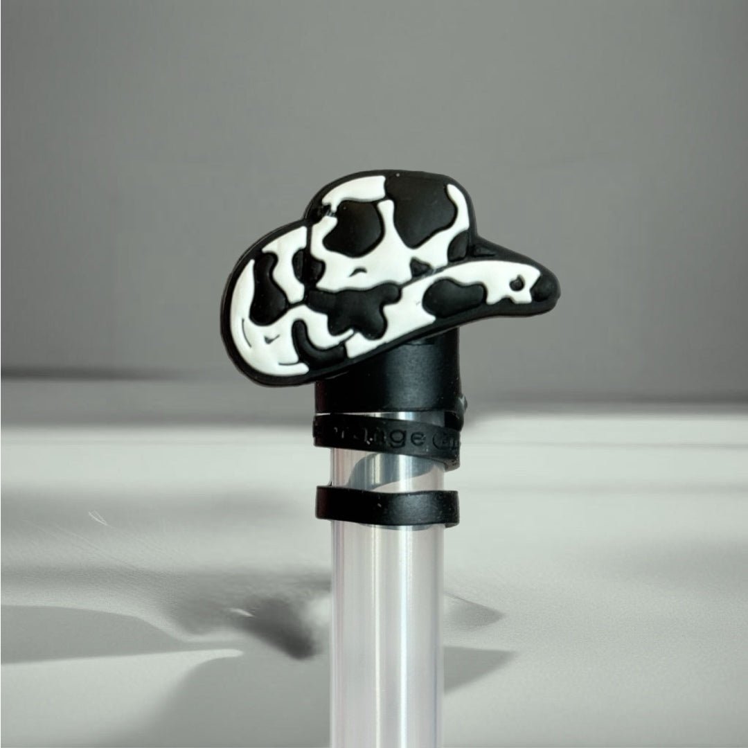 Cow Print Cowboy Hat Straw Topper - The Nifty Little Finds - The Nifty Little Finds