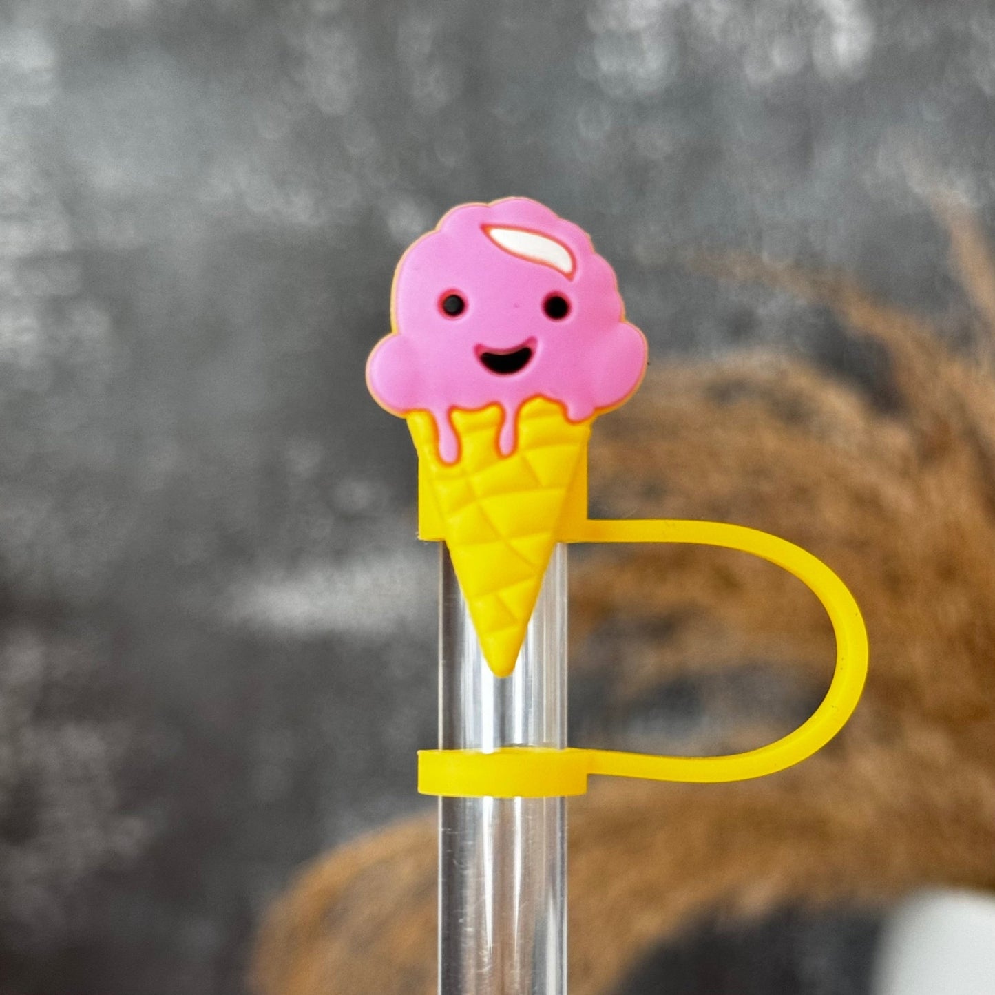 ICE CREAM CONE Straw Topper pink - The Nifty Little Finds - The Nifty Little Finds