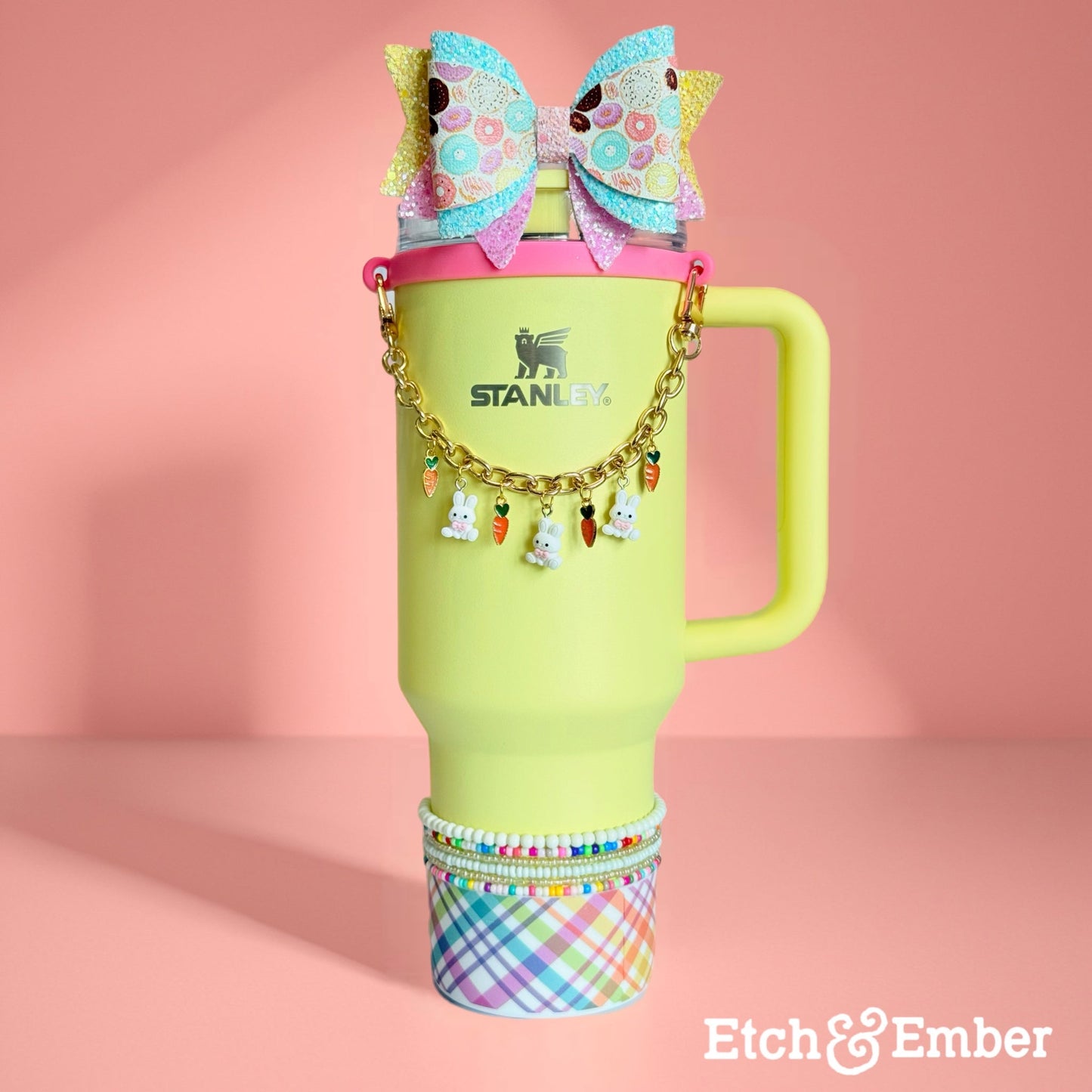 Spring Bunnies Deluxe Tumbler Charm Necklace - The Nifty Little Finds - Necklace - The Nifty Little Finds