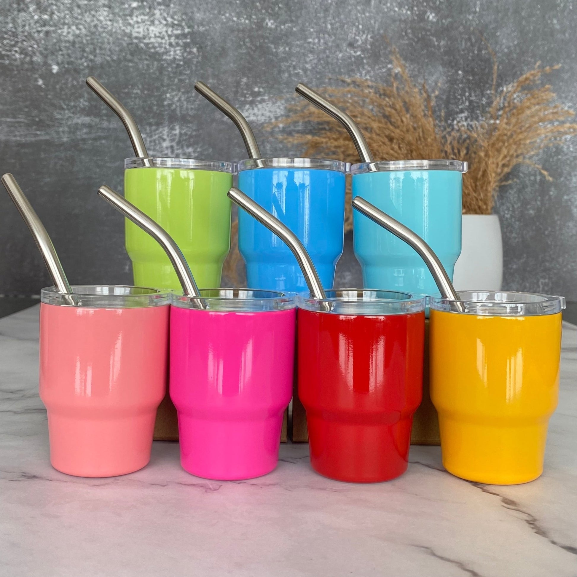 Mini Stainless Steel Tumbler with Straw - The Nifty Little Finds - The Nifty Little Finds