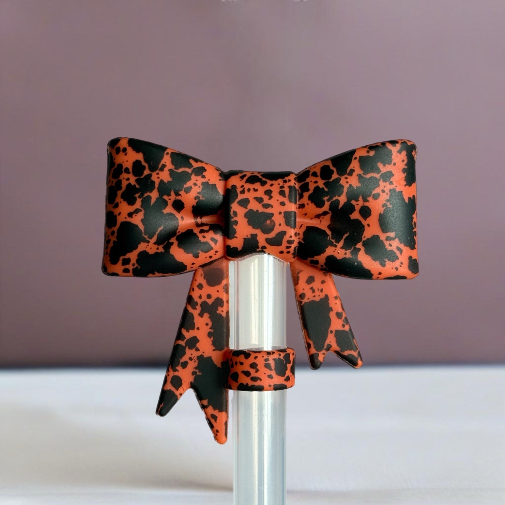 Rust Cowhide 3D Bow Straw Topper - The Nifty Little Finds - 3D Bow Straw Topper - The Nifty Little Finds