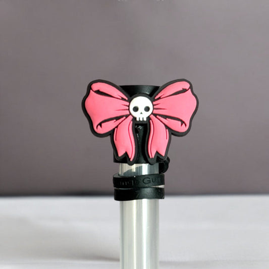 Pink Coquette Skull Straw Topper - The Nifty Little Finds - The Nifty Little Finds
