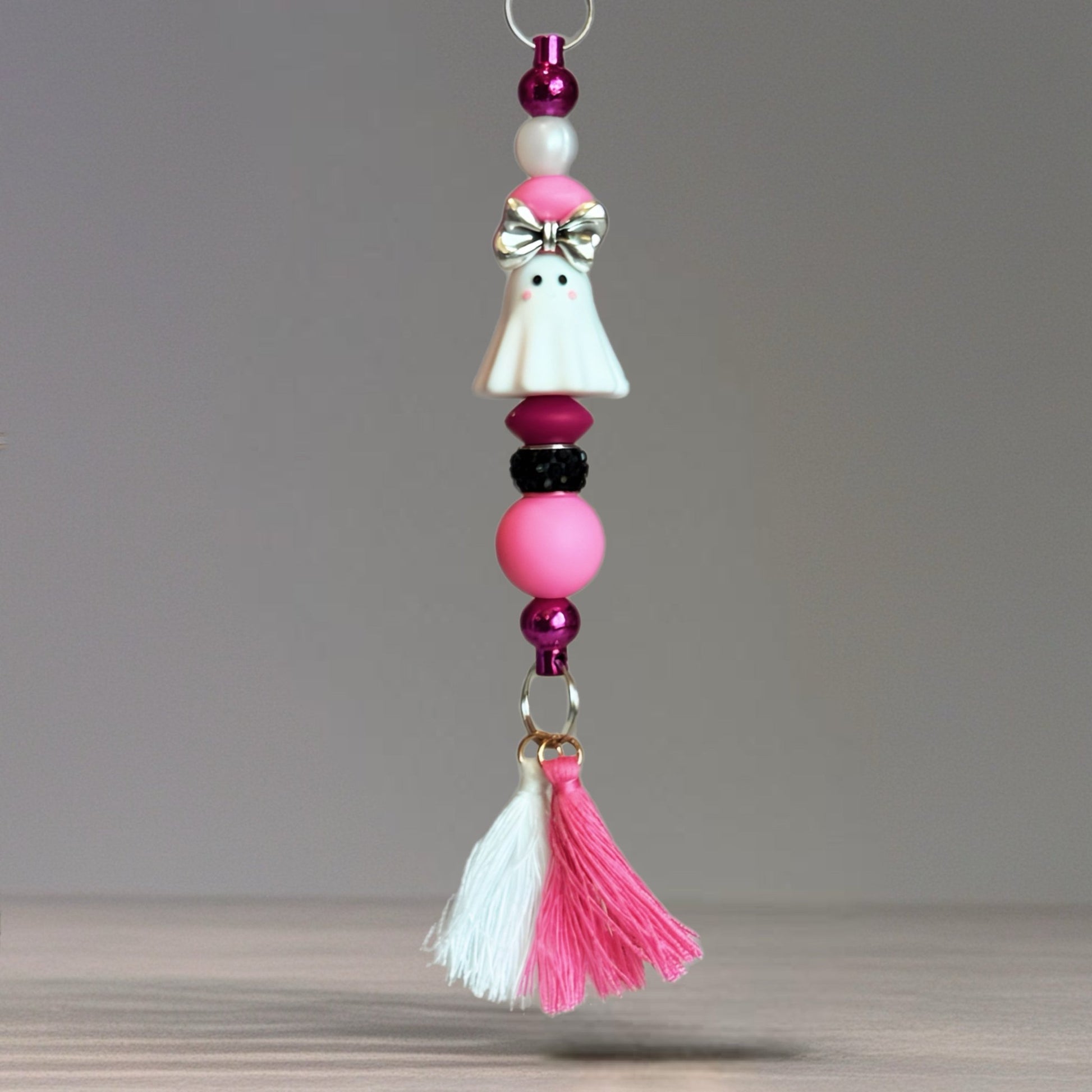 Pink Ghost Bar Charm - Tumbler Handle Charm - The Nifty Little Finds - Charm - The Nifty Little Finds