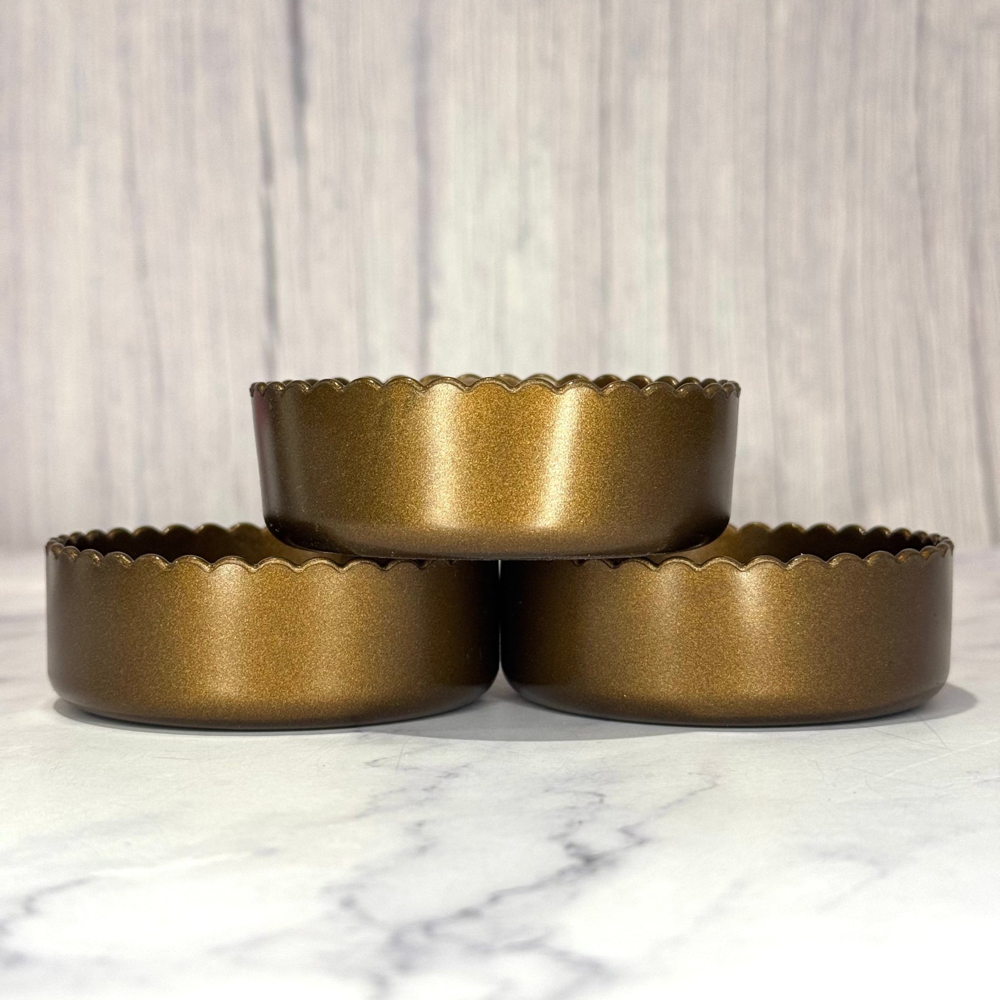 Deep Bronze Metallic 3.25” Scalloped Shorty Boot - The Nifty Little Finds - Boot - The Nifty Little Finds