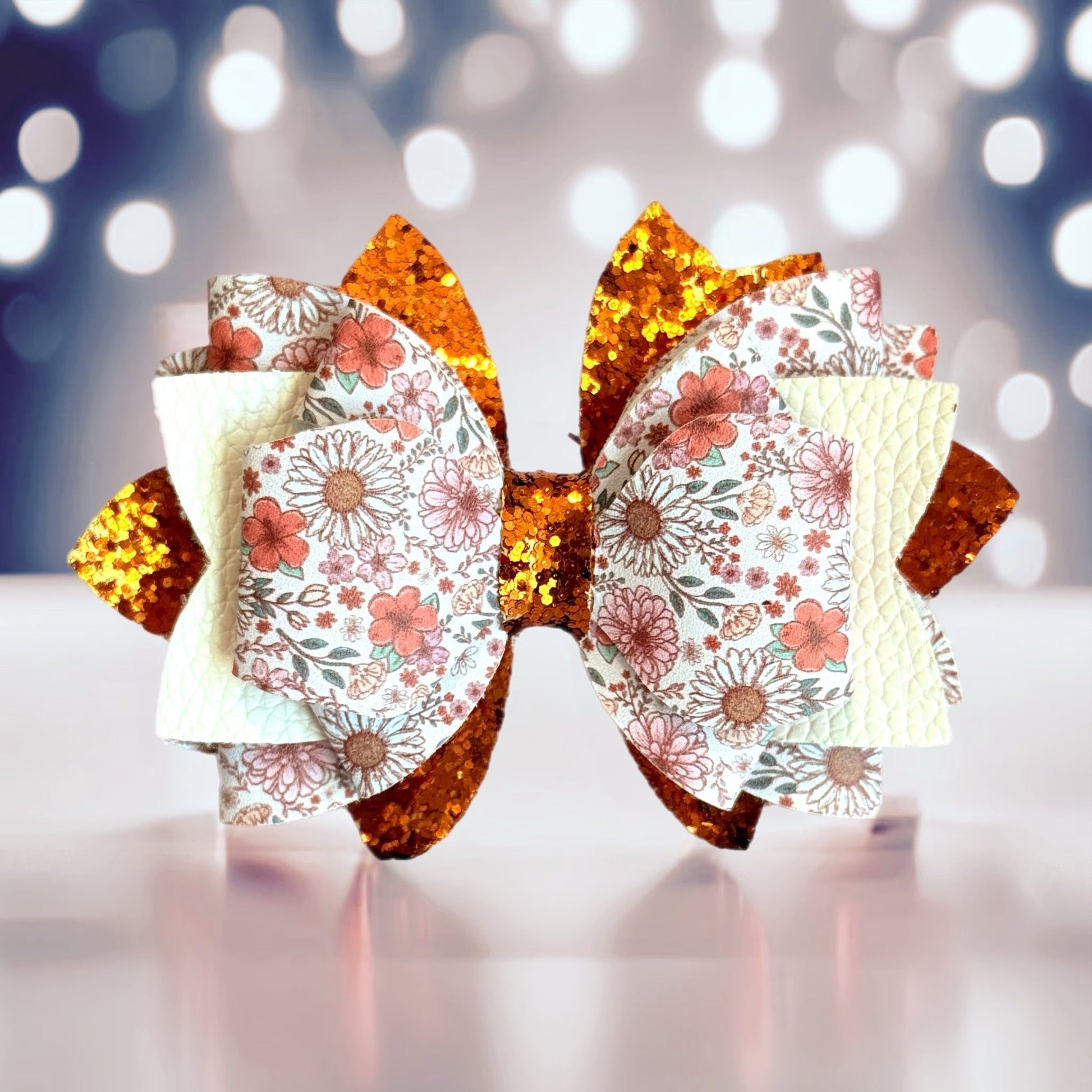 Fall Floral Glitter Tumbler Bow - The Nifty Little Finds - Bow - The Nifty Little Finds