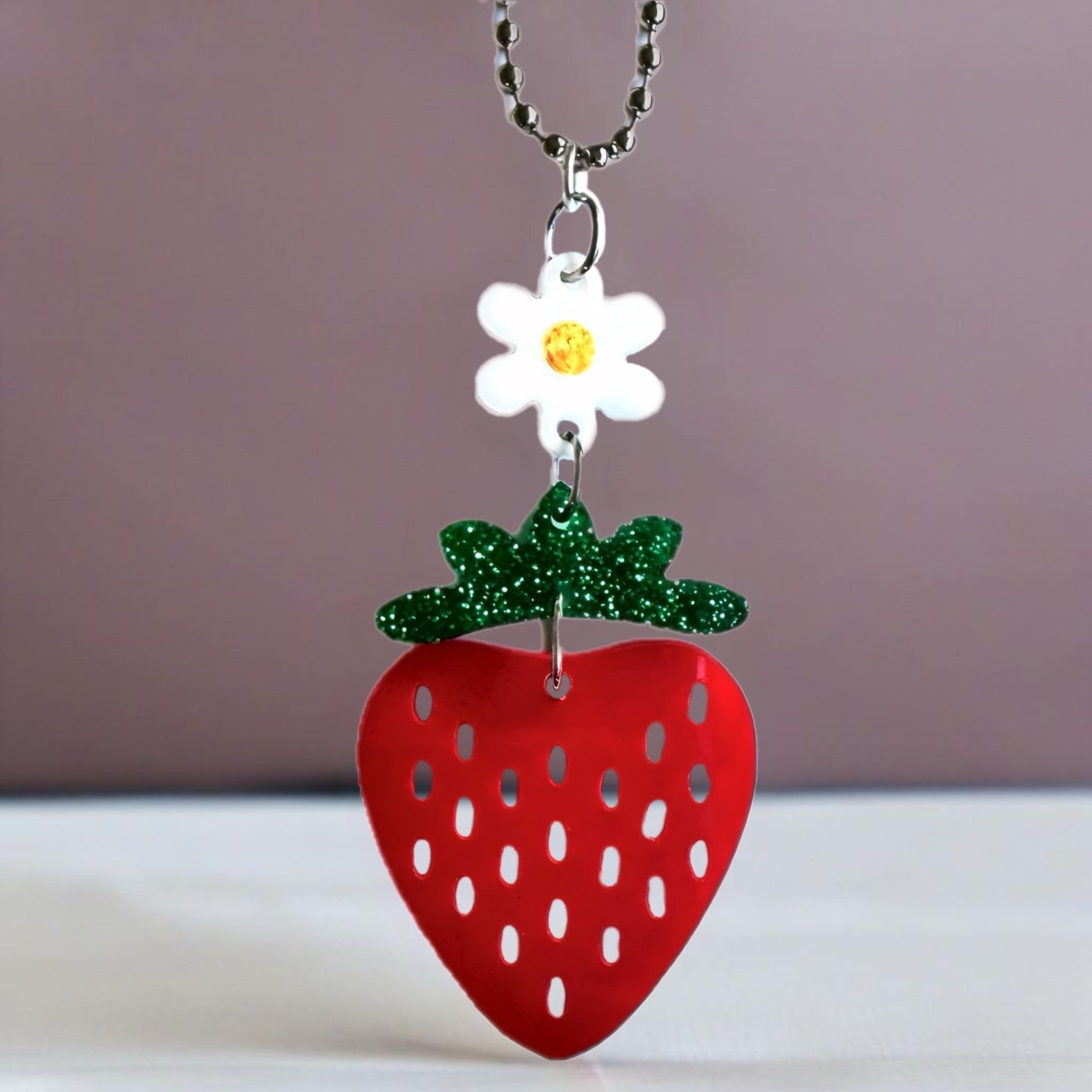 Strawberry Charm - Tumbler Handle Charm - The Nifty Little Finds - Charm - The Nifty Little Finds