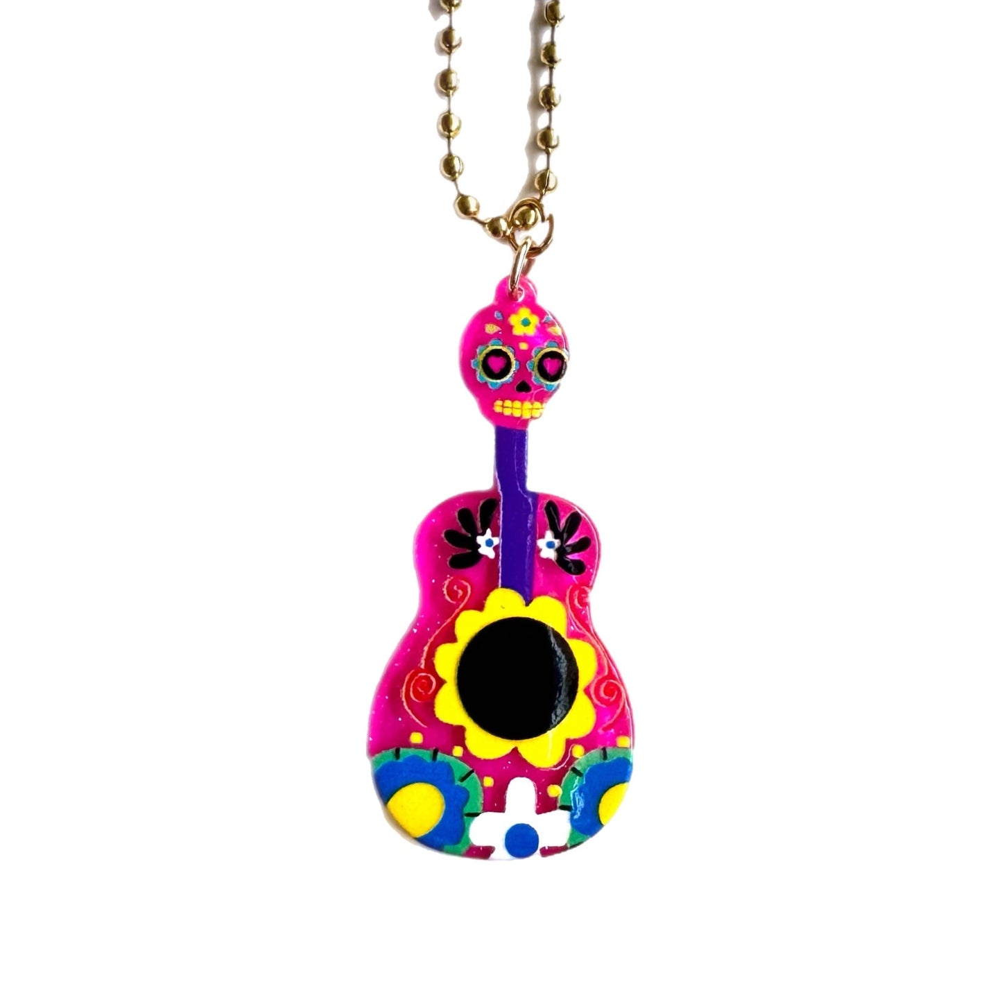 Sugar Skull Guitar Charm - Tumbler Handle Charm - The Nifty Little Finds - Charm - The Nifty Little Finds