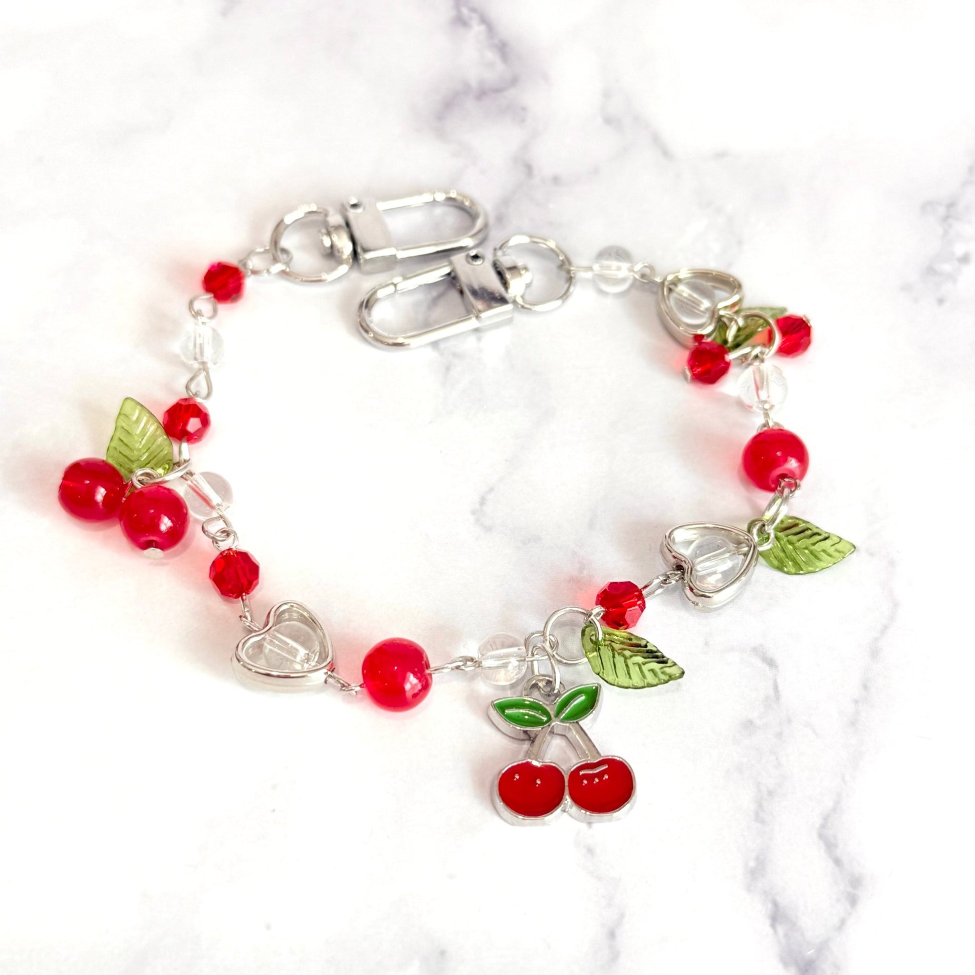 Silver Cherry Deluxe Tumbler Charm Necklace - The Nifty Little Finds - Necklace - The Nifty Little Finds