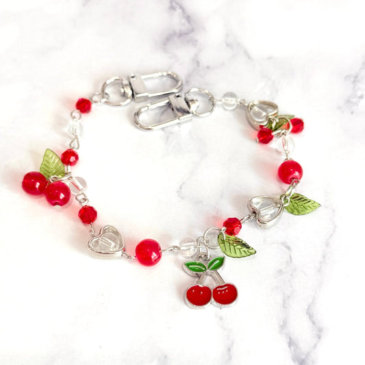 Silver Cherry Deluxe Tumbler Charm Necklace - The Nifty Little Finds - Necklace - The Nifty Little Finds