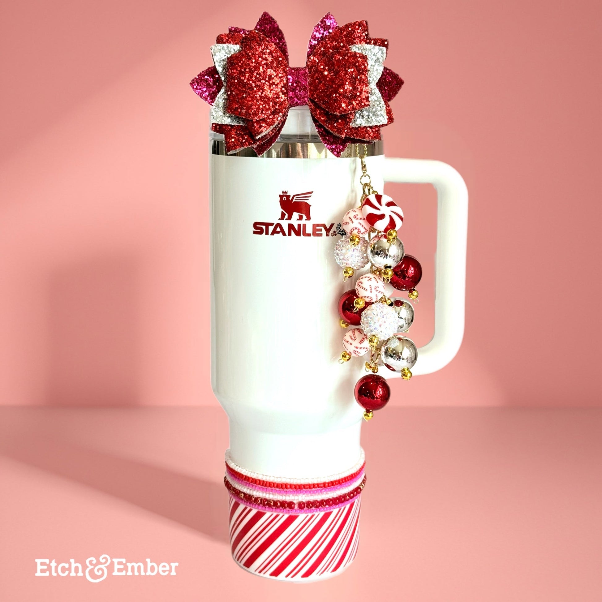 Peppermint Bauble Charm - Tumbler Handle Charm - The Nifty Little Finds - Bauble - The Nifty Little Finds