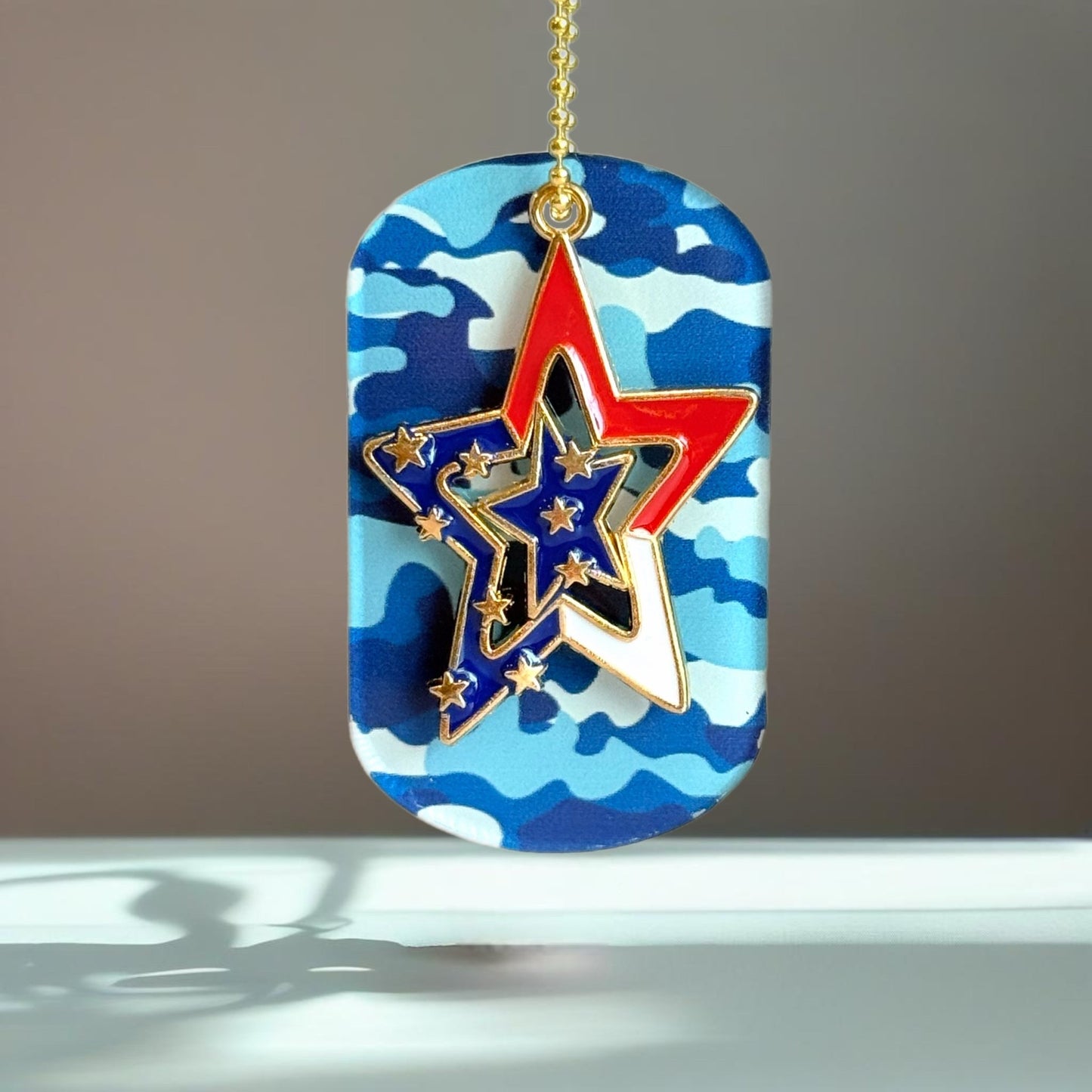 Blue Camo Freedom Charm - Tumbler Handle Charm - The Nifty Little Finds - Charm - The Nifty Little Finds