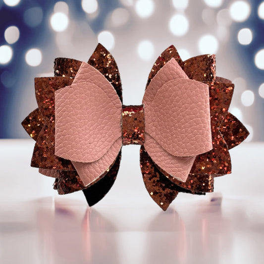 Antique Pink Glitter Tumbler Bow - The Nifty Little Finds - Bow - The Nifty Little Finds