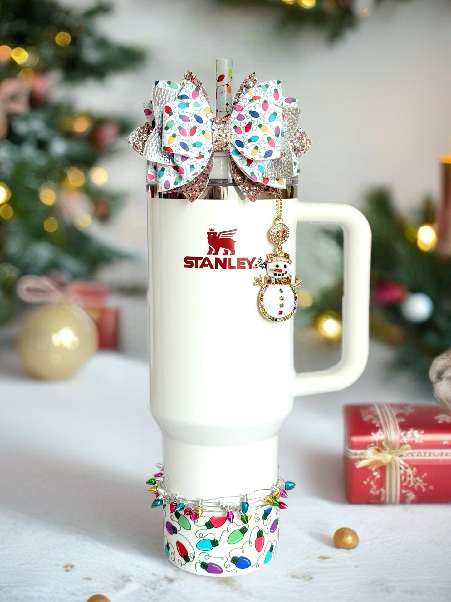 Christmas Lights Glitter Tumbler Bow - The Nifty Little Finds - Bow - The Nifty Little Finds