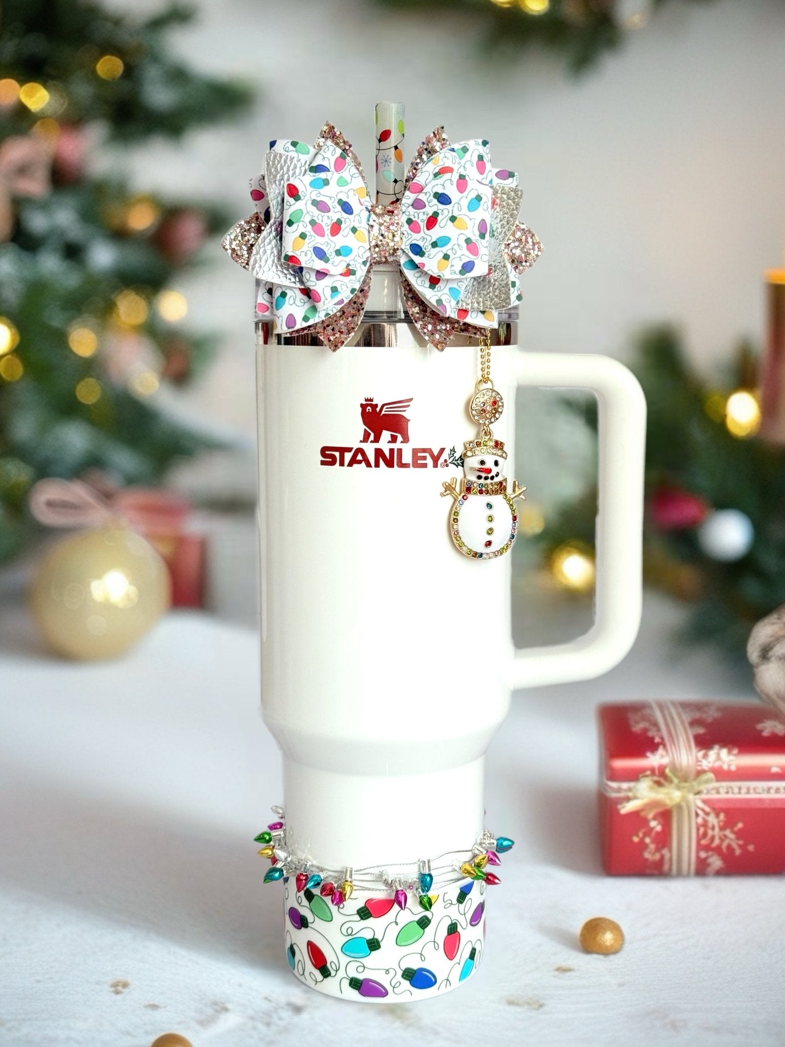 Christmas Lights Glitter Tumbler Bow - The Nifty Little Finds - Bow - The Nifty Little Finds