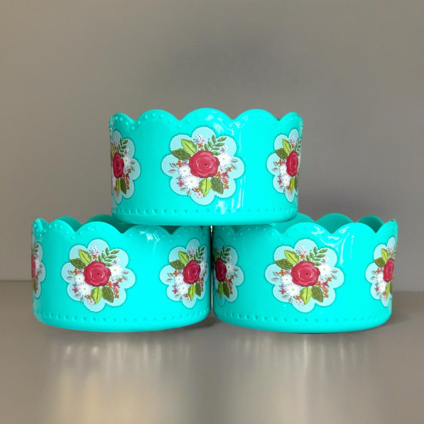 Opal Blue Floral Scallop Boot - The Nifty Little Finds - Boot - The Nifty Little Finds
