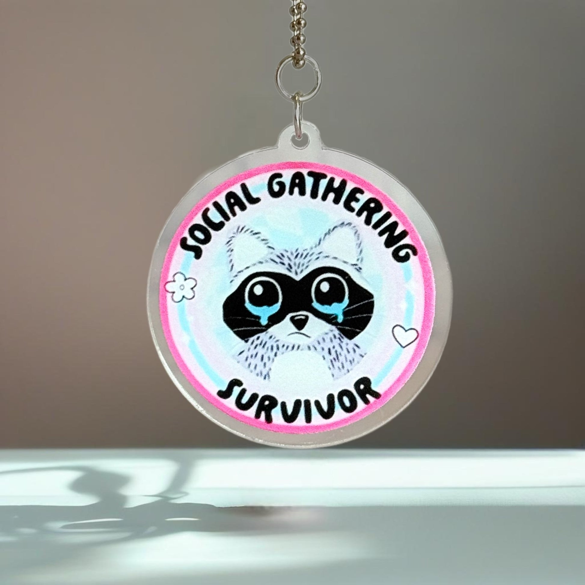 Social Gathering Survivor Raccoon Charm - Tumbler Handle Charm - The Nifty Little Finds - Charm - The Nifty Little Finds