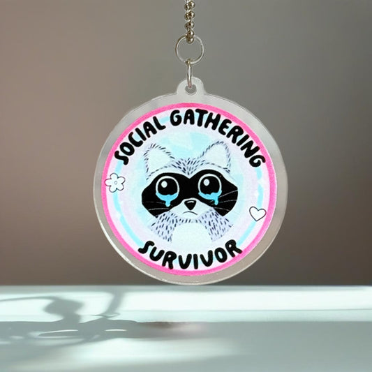 Social Gathering Survivor Raccoon Charm - Tumbler Handle Charm - The Nifty Little Finds - Charm - The Nifty Little Finds