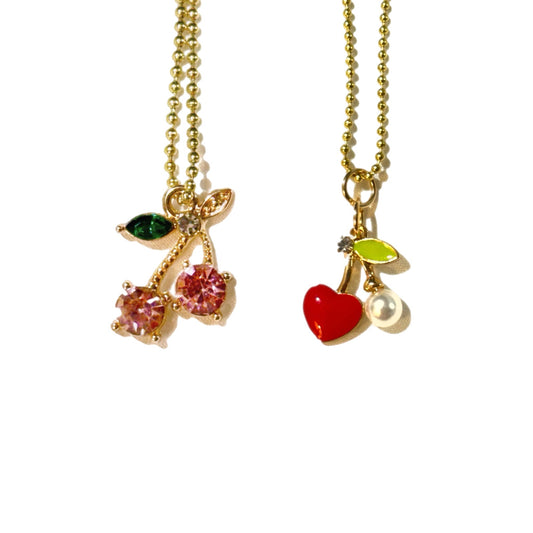 Tiny Pearl Cherry Charm - Tumbler Handle Charm - The Nifty Little Finds - Charm - The Nifty Little Finds