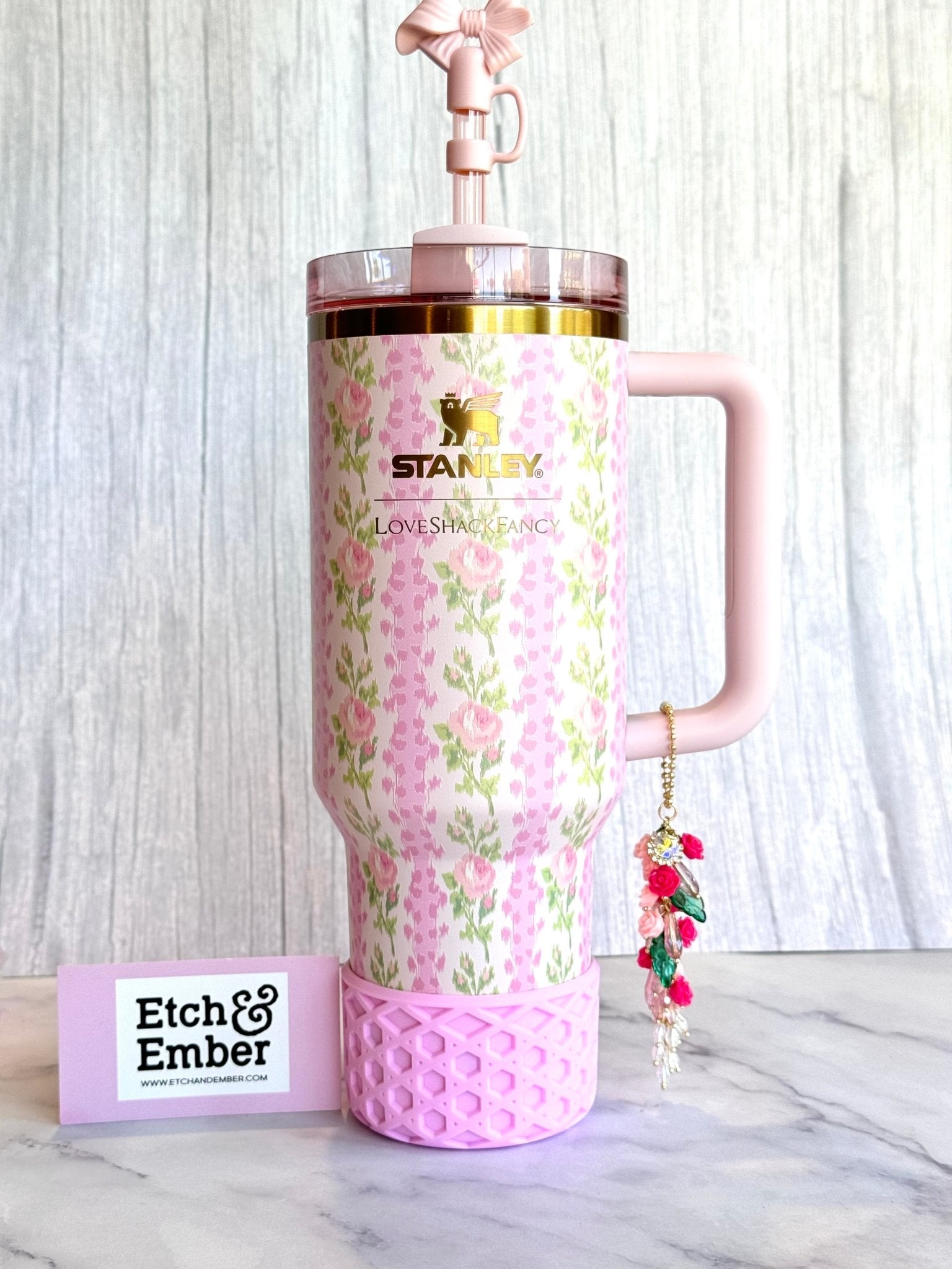 CASCADING FLORAL - Tumbler Handle Charm - The Nifty Little Finds - Charm - The Nifty Little Finds