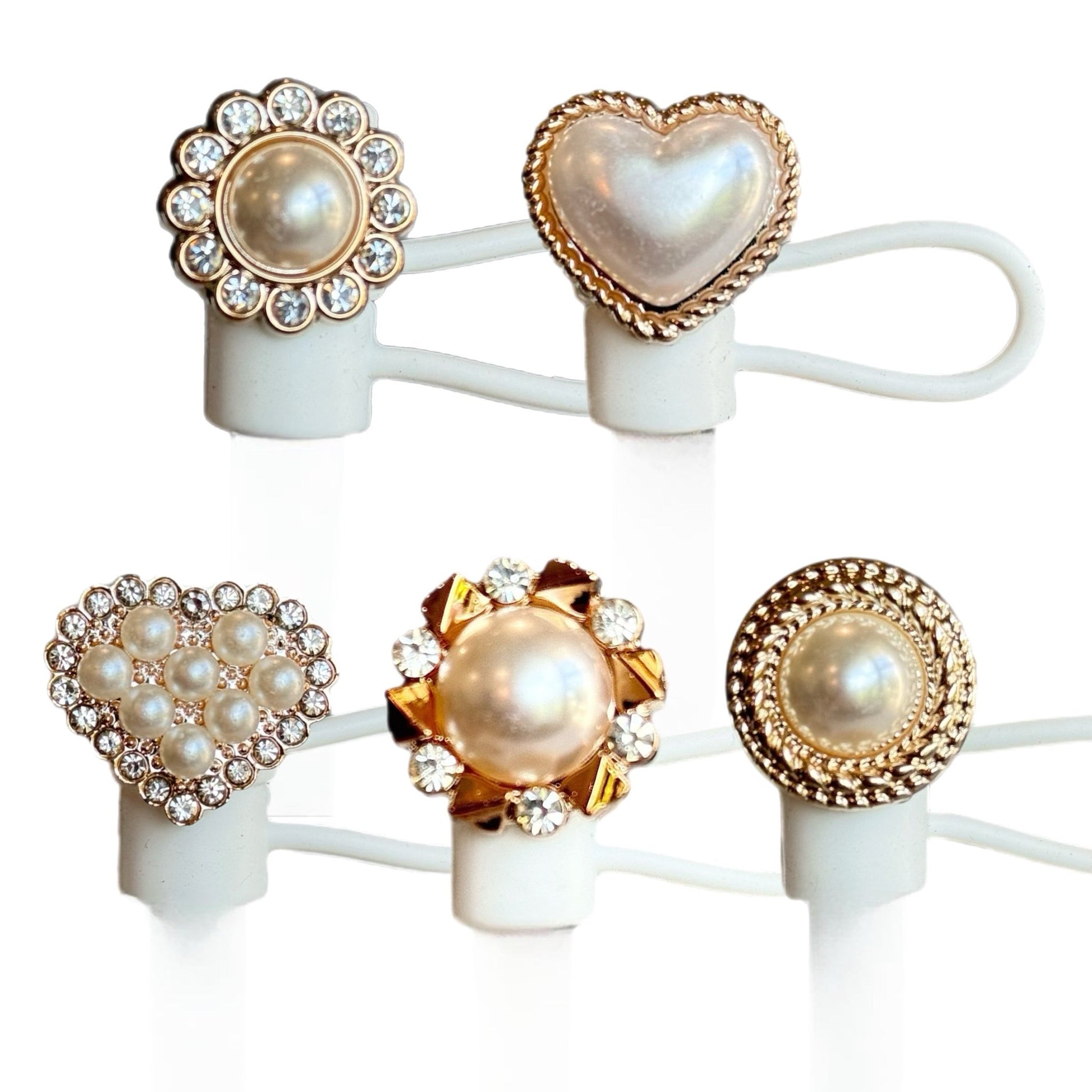 PEARL STRAW TOPPER - Tumbler Handle Charm - The Nifty Little Finds - Charm - The Nifty Little Finds