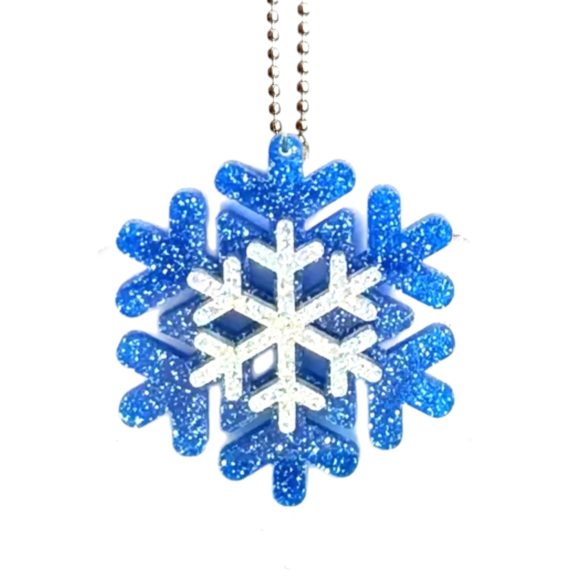 Blue Glitter Snowflake Charm - Tumbler Handle Charm - The Nifty Little Finds - Charm - The Nifty Little Finds