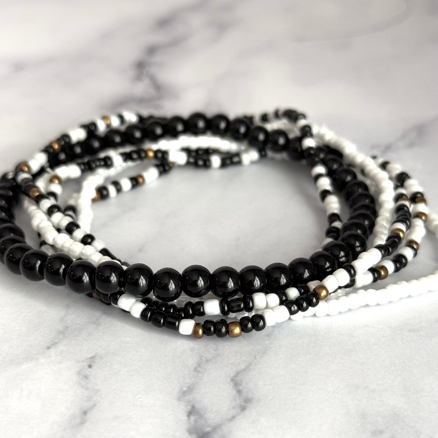 Black & White Tumbler Bracelet Stack -fits 30-40oz - The Nifty Little Finds - Bracelet - The Nifty Little Finds
