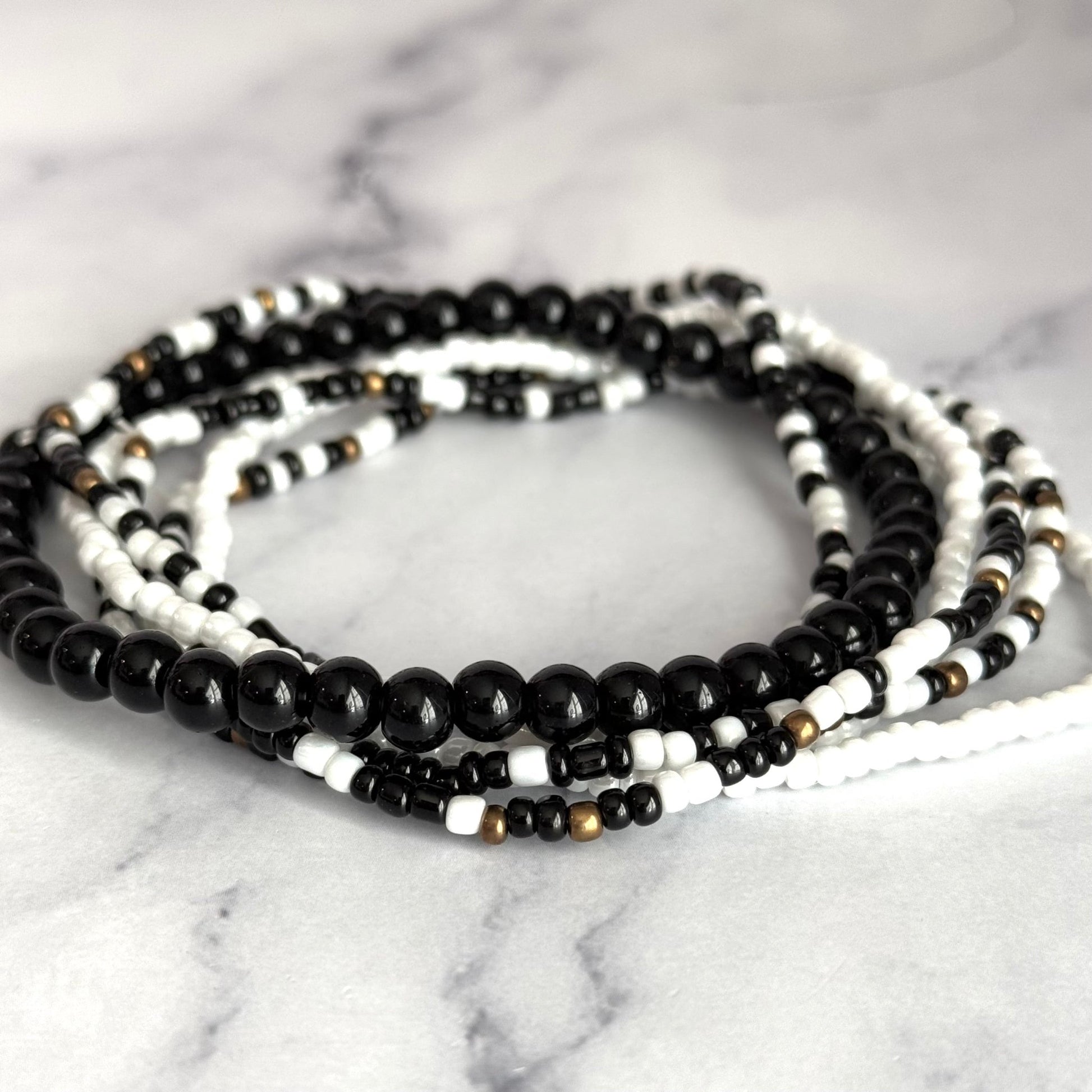 Black & White Tumbler Bracelet Stack -fits 30-40oz - The Nifty Little Finds - Bracelet - The Nifty Little Finds