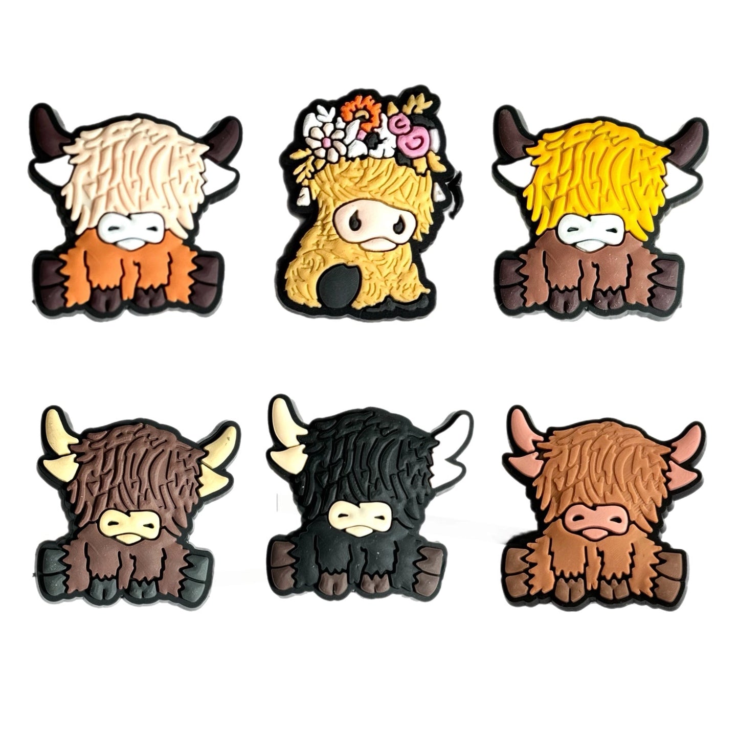 Highland Cow Straw Topper black white - The Nifty Little Finds - The Nifty Little Finds
