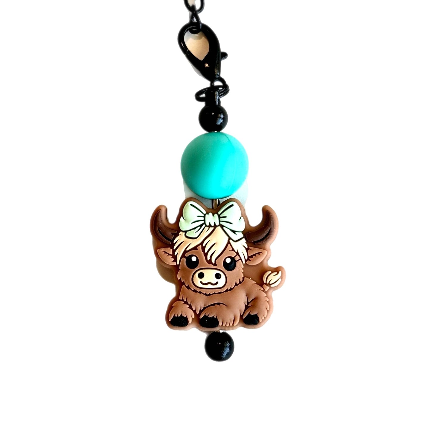 CUTIE HIGHLAND COW Charm - Tumbler Handle Charm - The Nifty Little Finds - Charm - The Nifty Little Finds