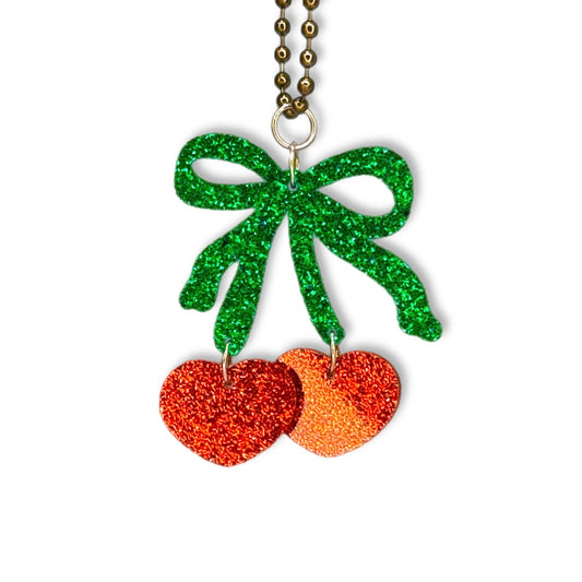 Cherry Heart Charm - Tumbler Handle Charm - The Nifty Little Finds - Charm - The Nifty Little Finds