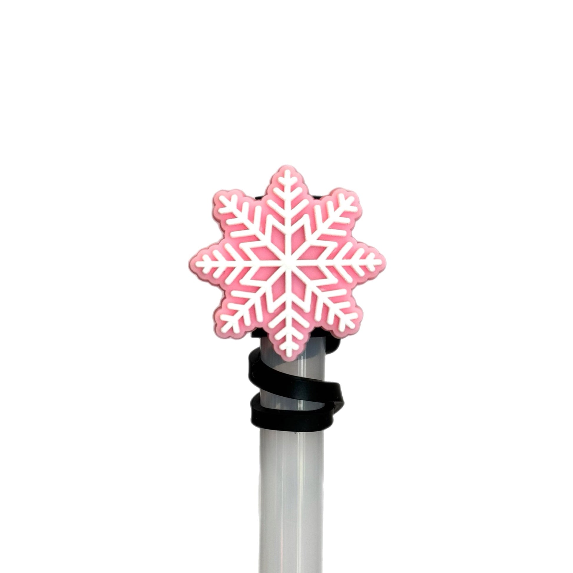 Snowflake Winter Straw Topper- Blue White - The Nifty Little Finds - The Nifty Little Finds