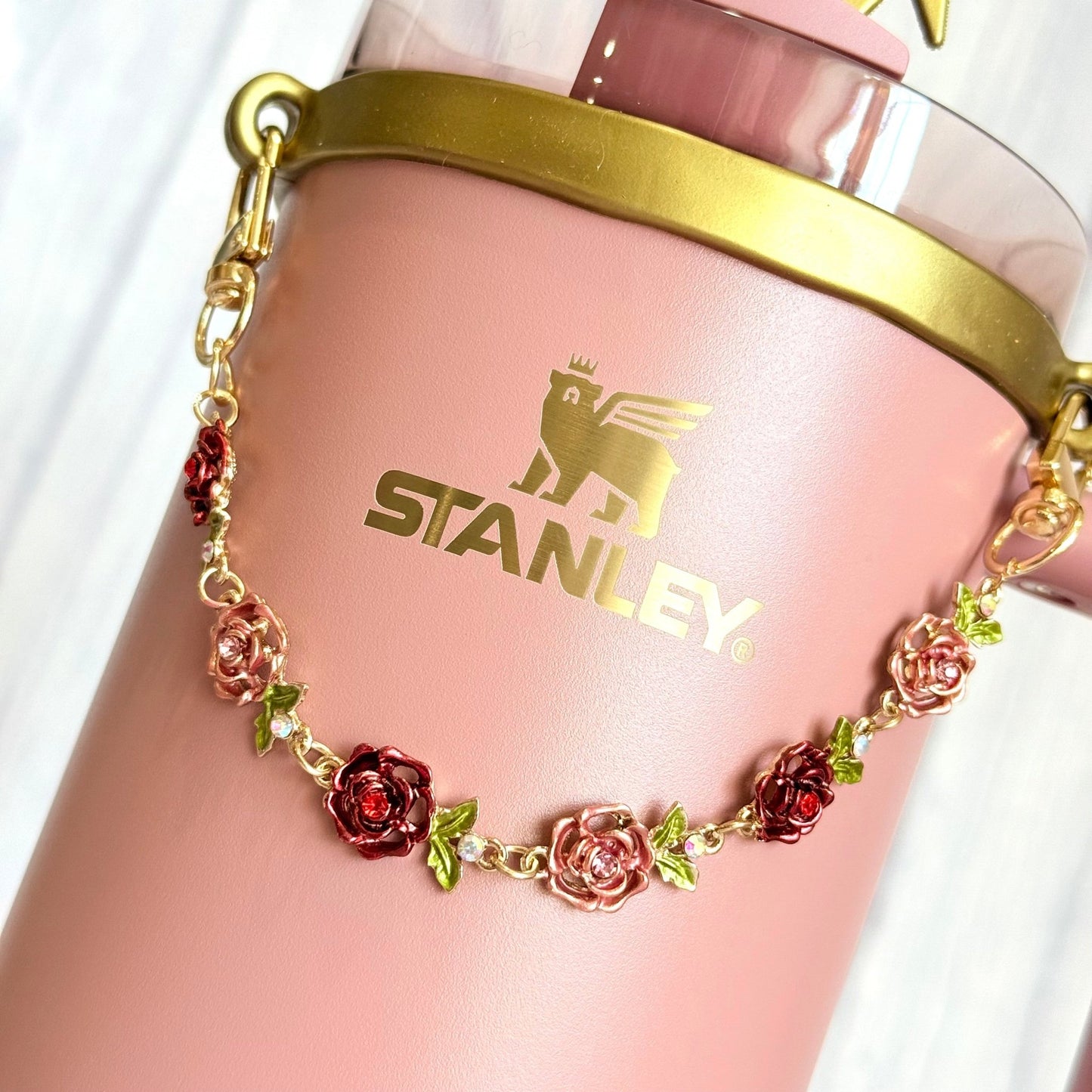 Roses in Bloom Deluxe Tumbler Charm Necklace - The Nifty Little Finds - Necklace - The Nifty Little Finds