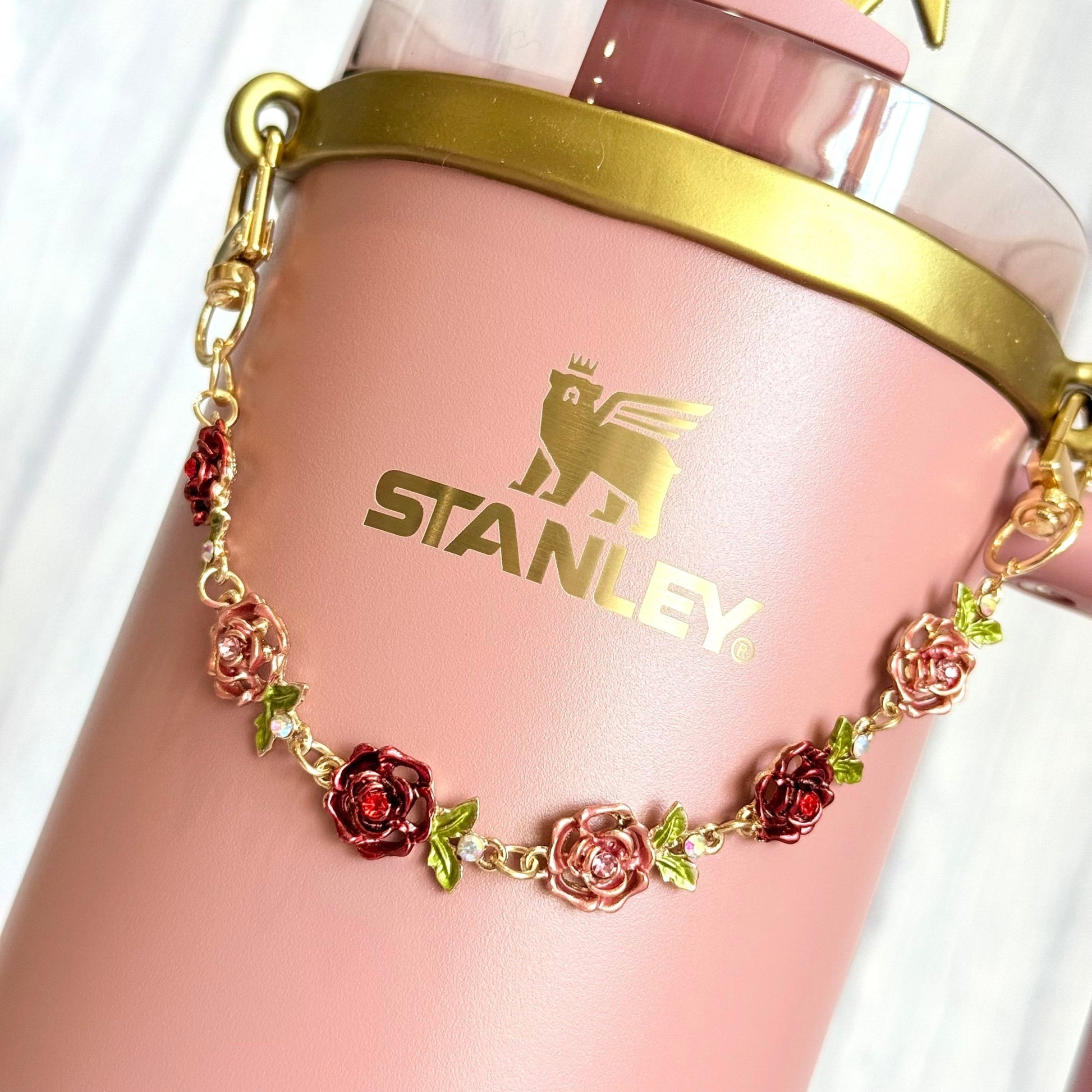 Roses in Bloom Deluxe Tumbler Charm Necklace - The Nifty Little Finds - Necklace - The Nifty Little Finds