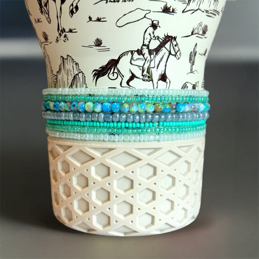 Turquoise Trails Tumbler Bracelet Stack - The Nifty Little Finds - Bracelet - The Nifty Little Finds