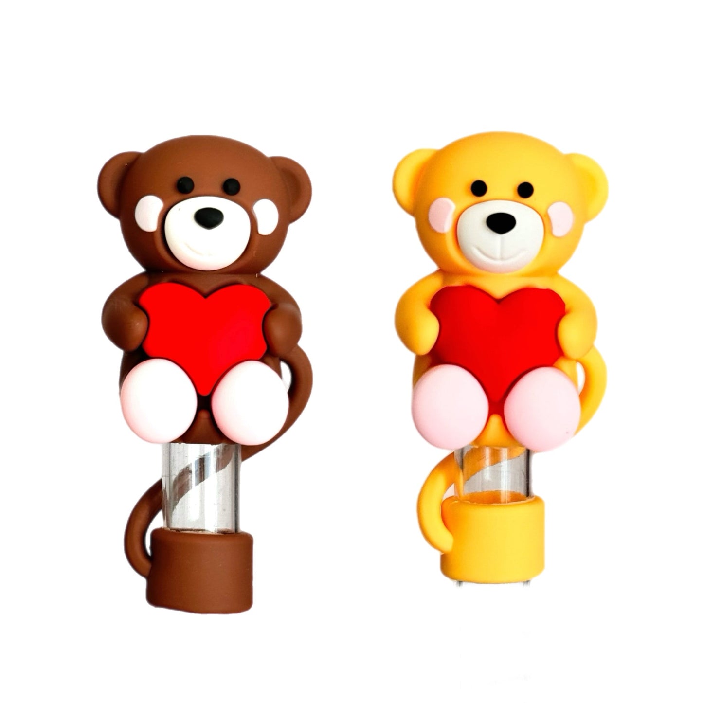 Love You Bear Straw Toppers - The Nifty Little Finds - Deluxe Straw Topper - The Nifty Little Finds