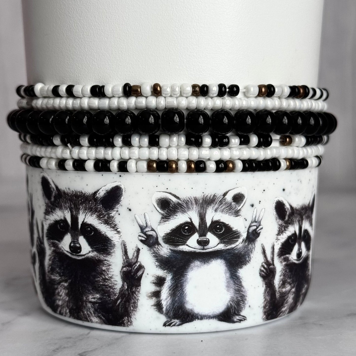 Black & White Tumbler Bracelet Stack -fits 30-40oz - The Nifty Little Finds - Bracelet - The Nifty Little Finds