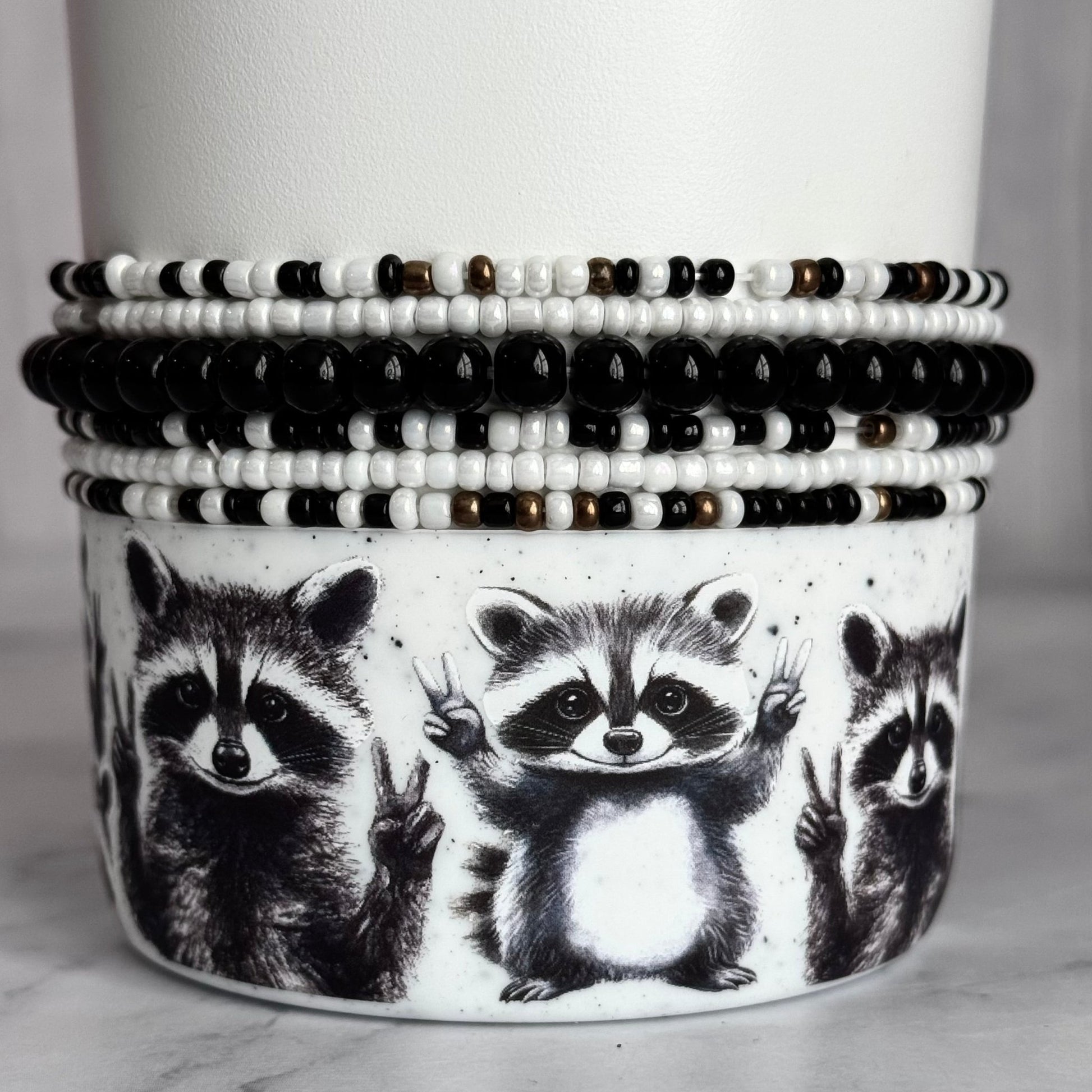 Black & White Tumbler Bracelet Stack -fits 30-40oz - The Nifty Little Finds - Bracelet - The Nifty Little Finds