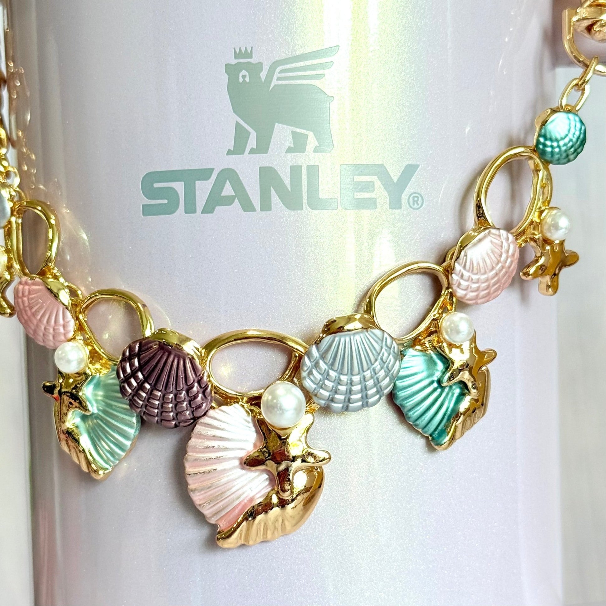 Sea Shells Deluxe Tumbler Charm Necklace - The Nifty Little Finds - Necklace - The Nifty Little Finds