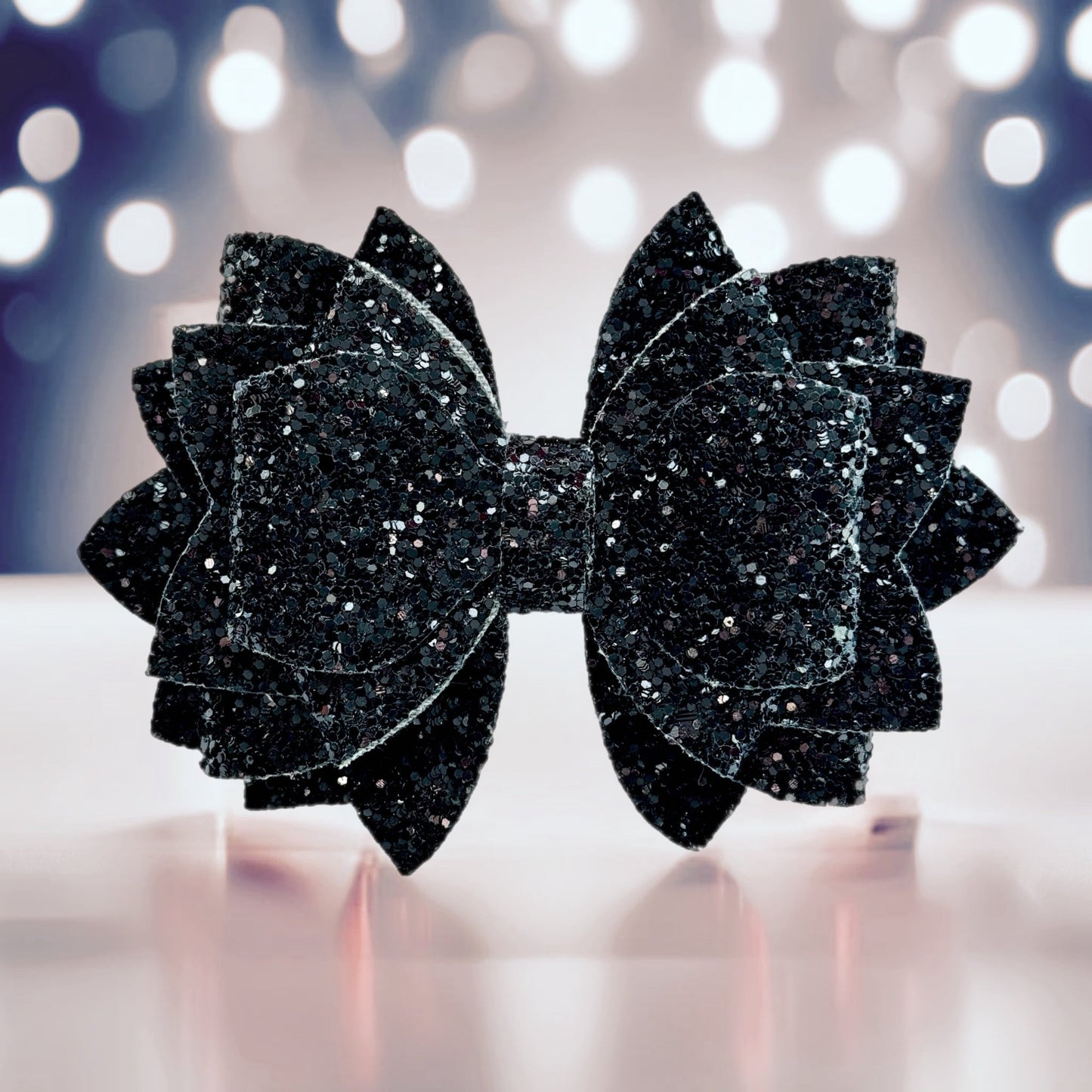 Black Glitter Tumbler Bow - The Nifty Little Finds - Bow - The Nifty Little Finds