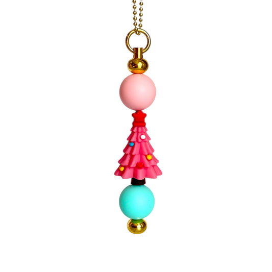 Pink Christmas Tree Bar Charm - Tumbler Handle Charm - The Nifty Little Finds - Charm - The Nifty Little Finds