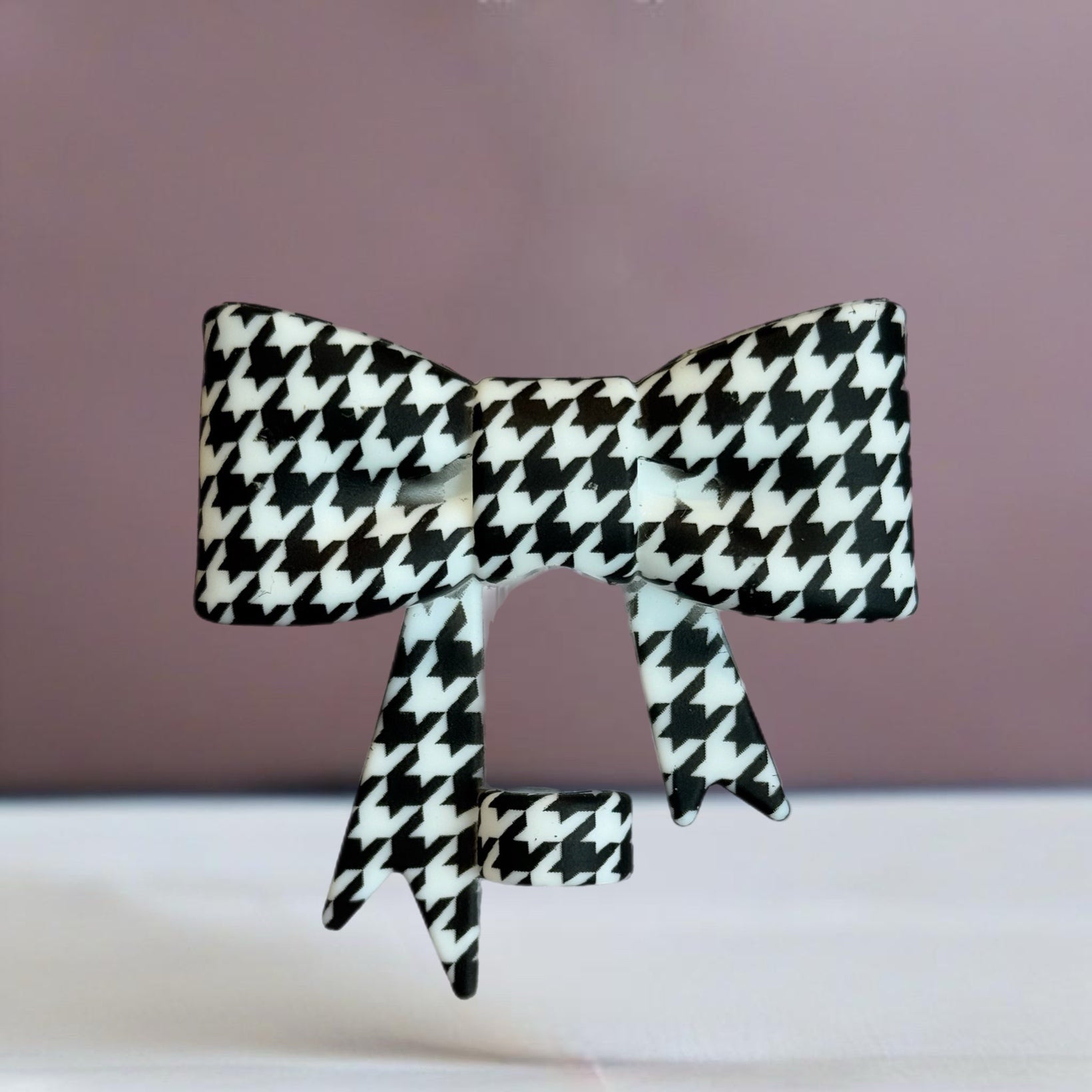Houndstooth 3D Bow Straw Topper - The Nifty Little Finds - 3D Bow Straw Topper - The Nifty Little Finds