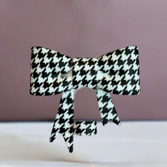 Houndstooth 3D Bow Straw Topper - The Nifty Little Finds - 3D Bow Straw Topper - The Nifty Little Finds