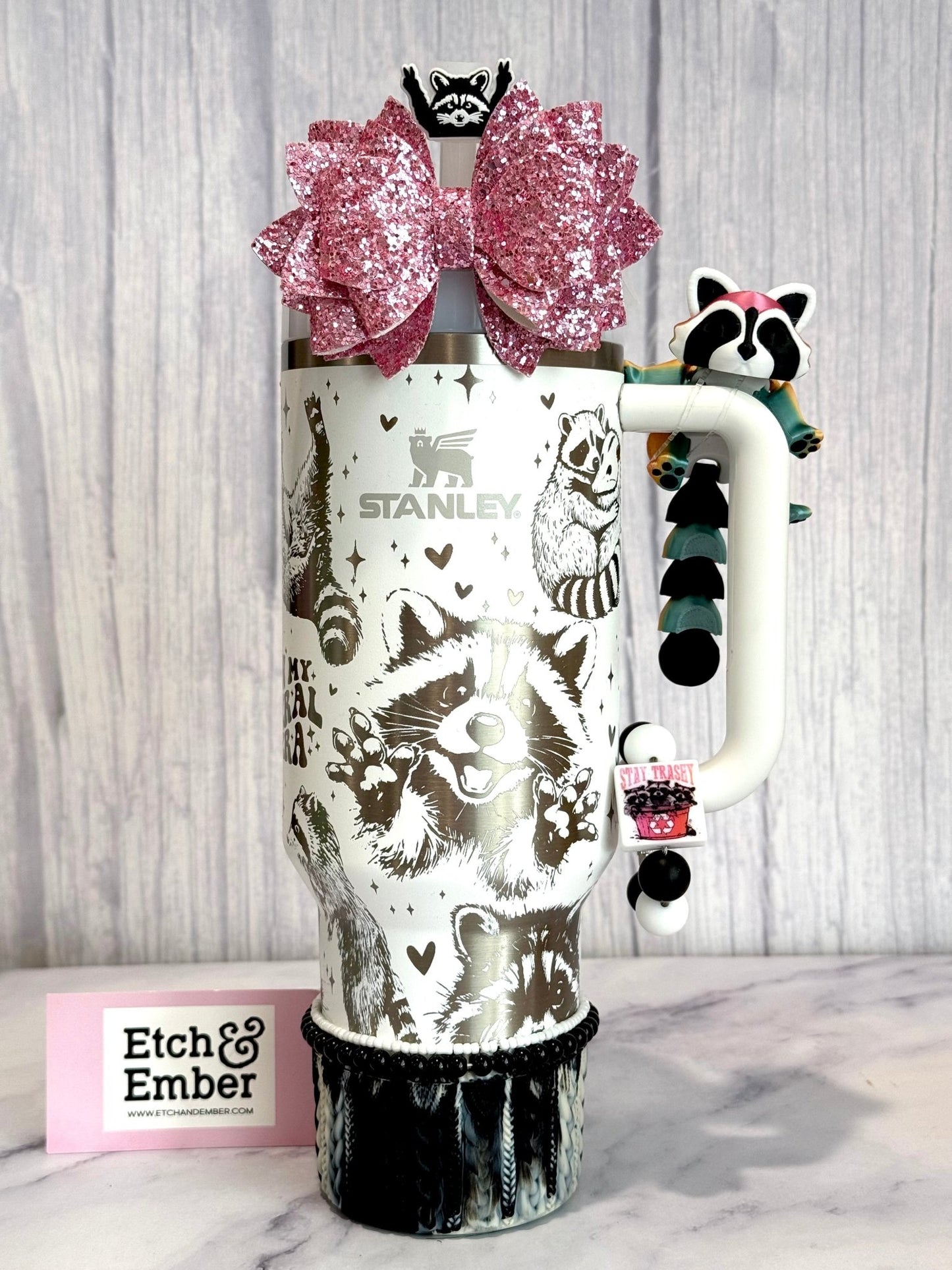 Stay Trashy Raccoon Bracelet - Tumbler Handle Charm - The Nifty Little Finds - Charm - The Nifty Little Finds