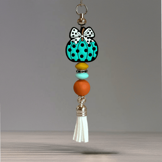 Teal Polka Dot Bar Charm - Tumbler Handle Charm - The Nifty Little Finds - Charm - The Nifty Little Finds