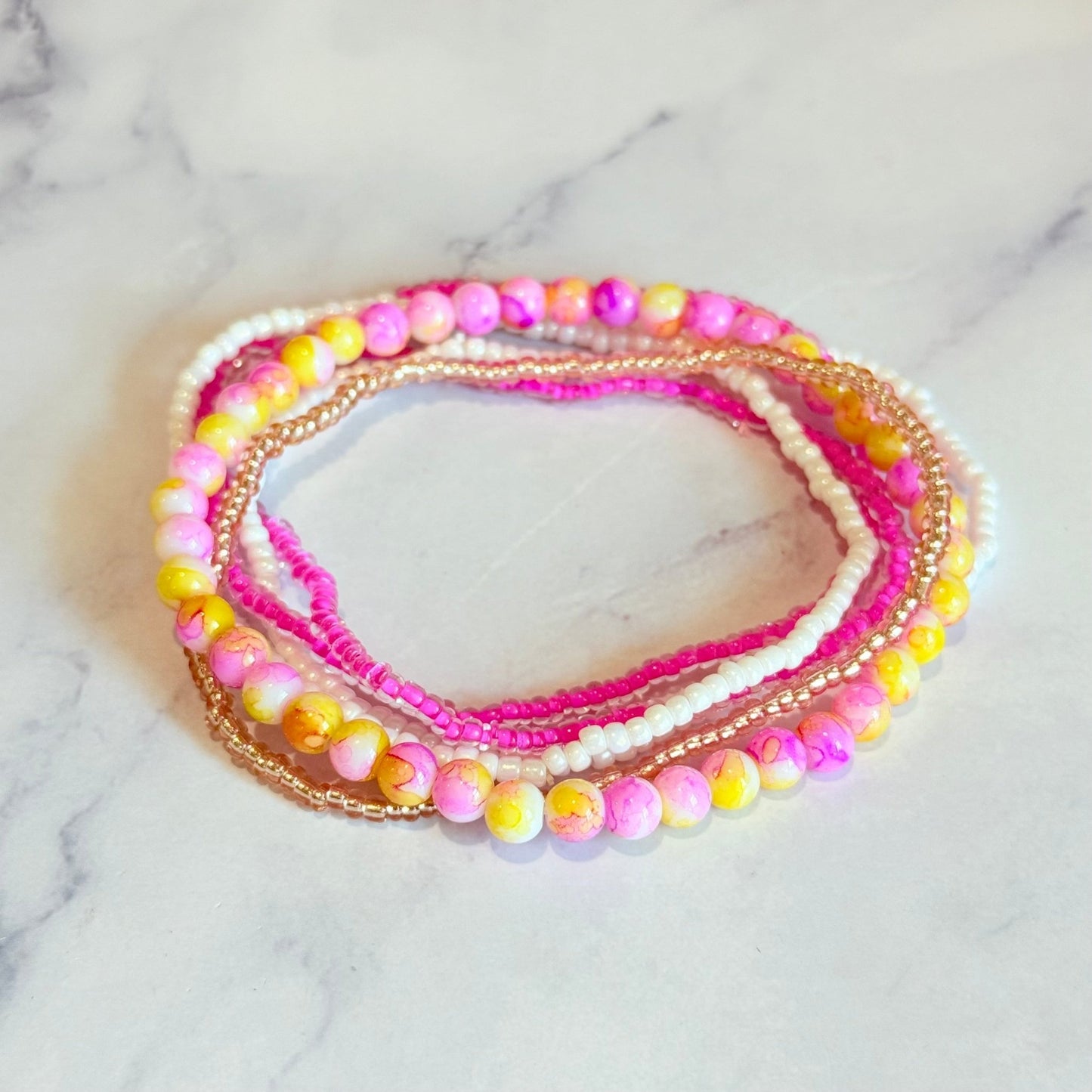Strawberry Lemonade Tumbler Bracelet Stack - The Nifty Little Finds - Bracelet - The Nifty Little Finds