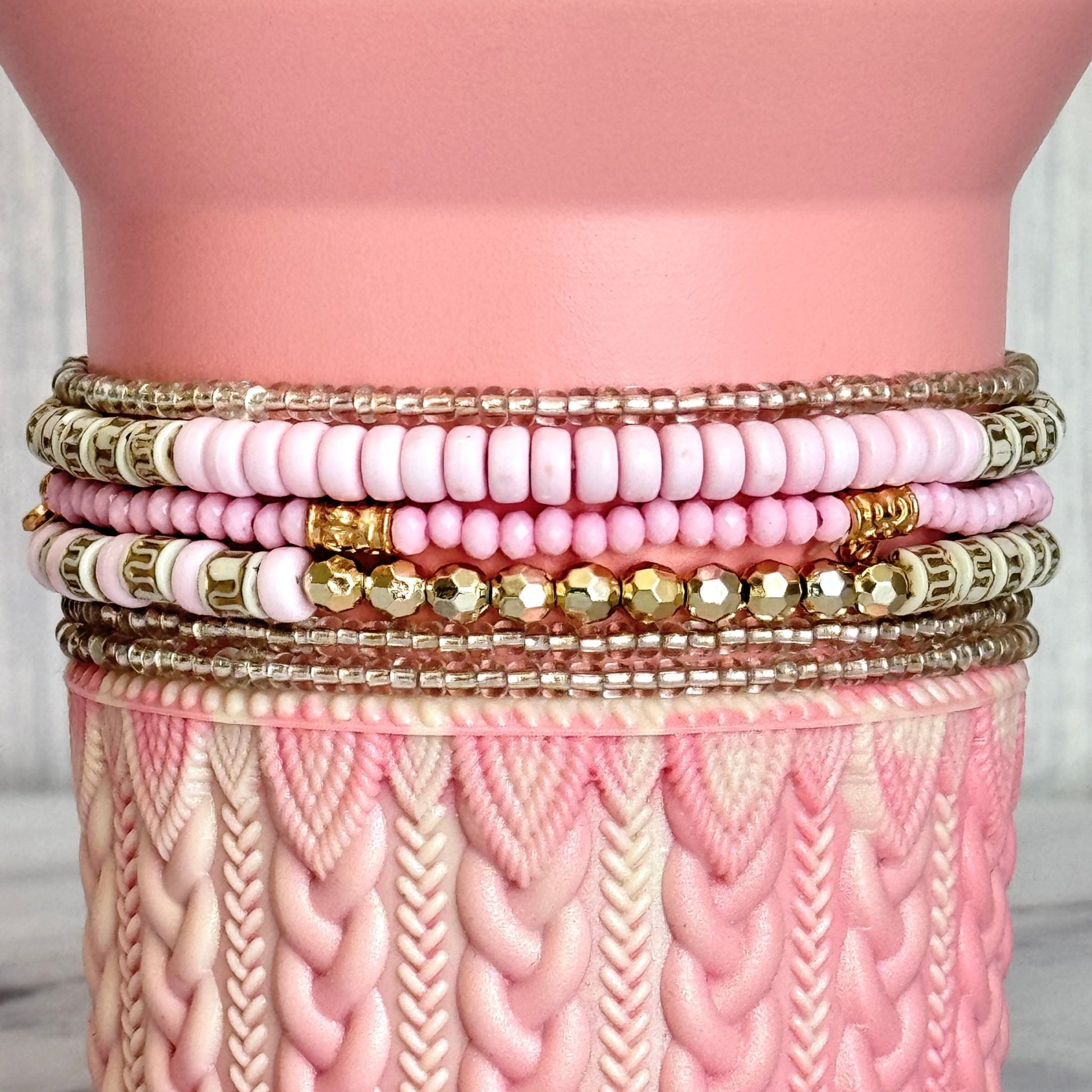 Light Pink Tumbler Bracelet Stack -fits 30-40oz - The Nifty Little Finds - Bracelet - The Nifty Little Finds