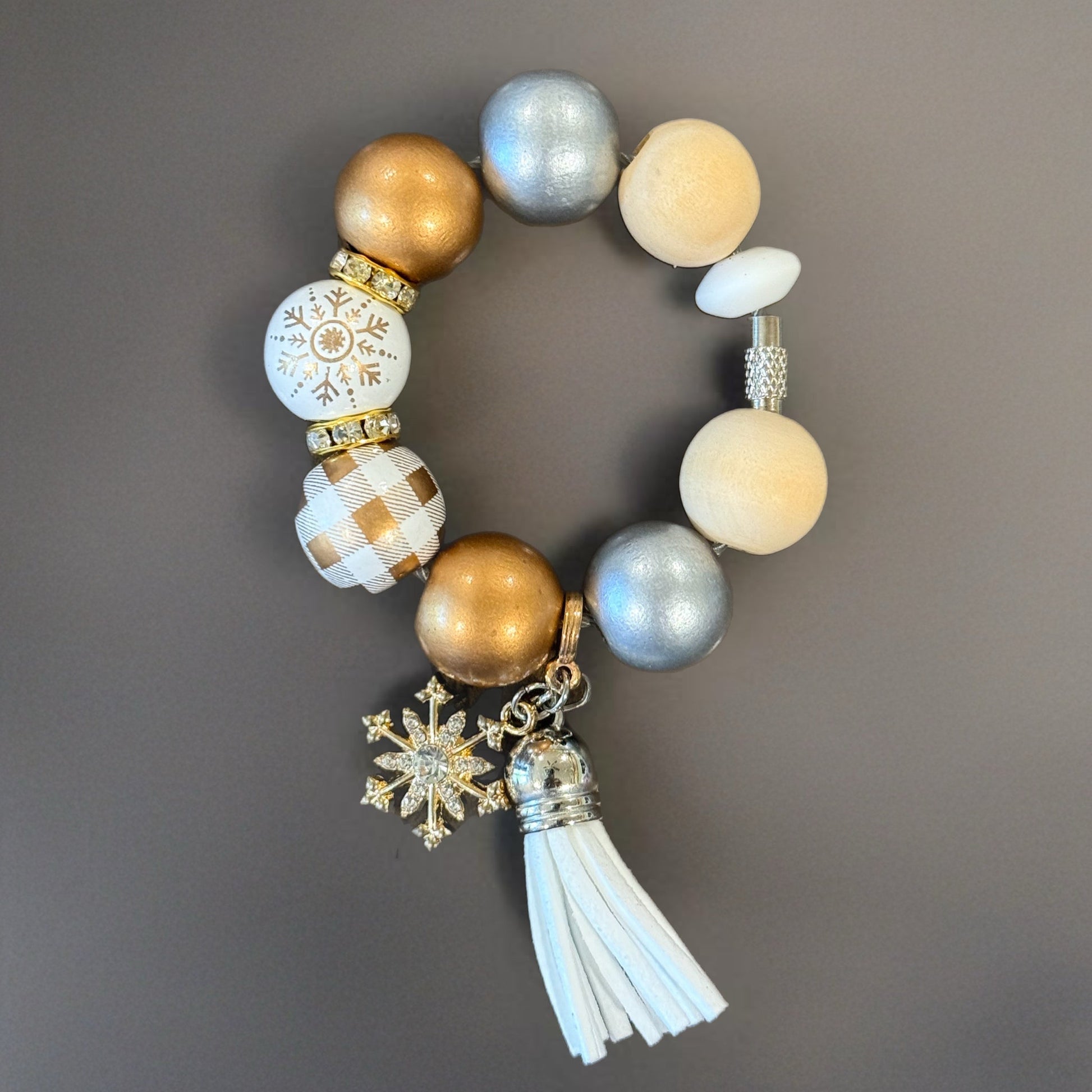 Silver & Gold Holiday Charm - Tumbler Handle Charm - The Nifty Little Finds - Charm - The Nifty Little Finds