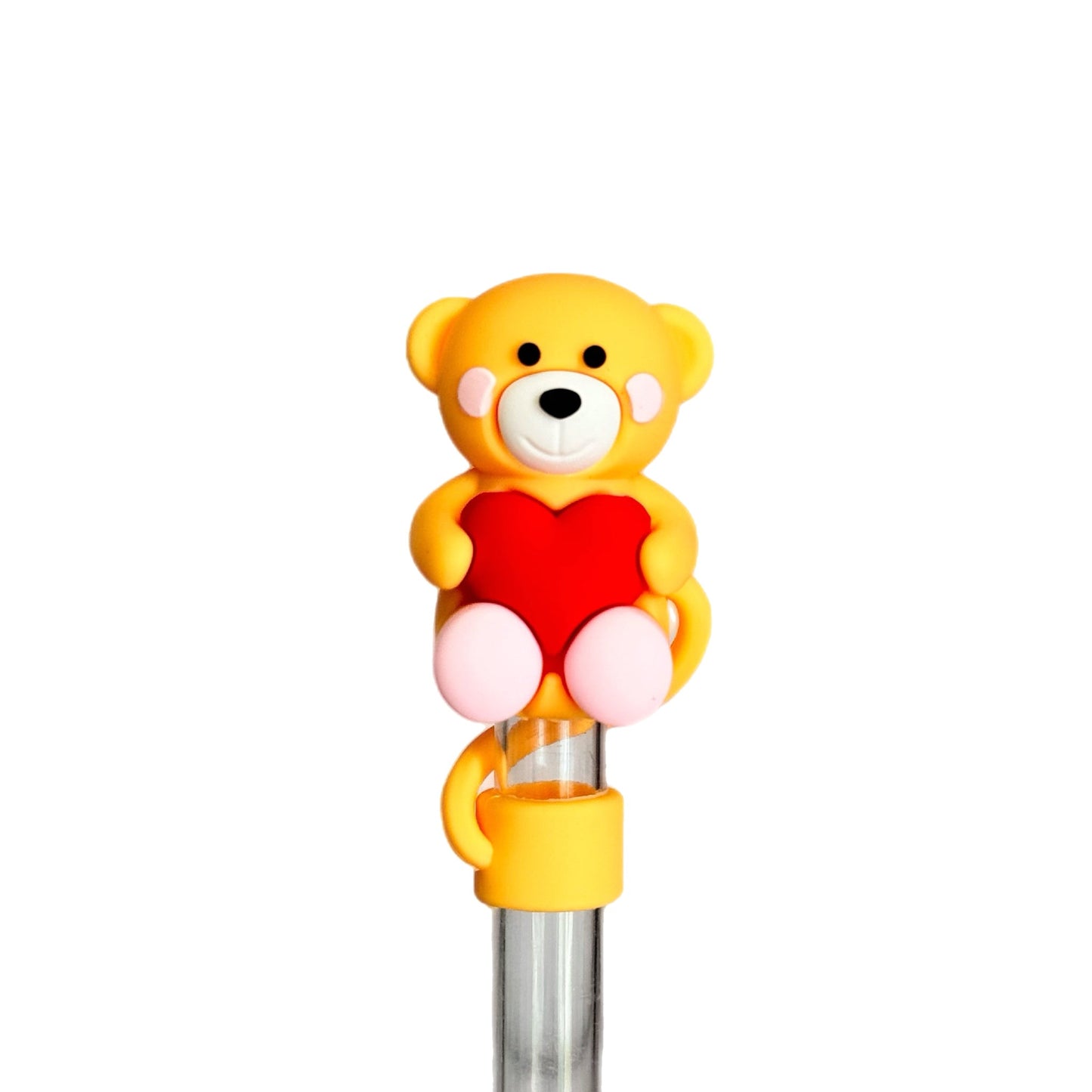 Love You Bear Straw Toppers - The Nifty Little Finds - Deluxe Straw Topper - The Nifty Little Finds