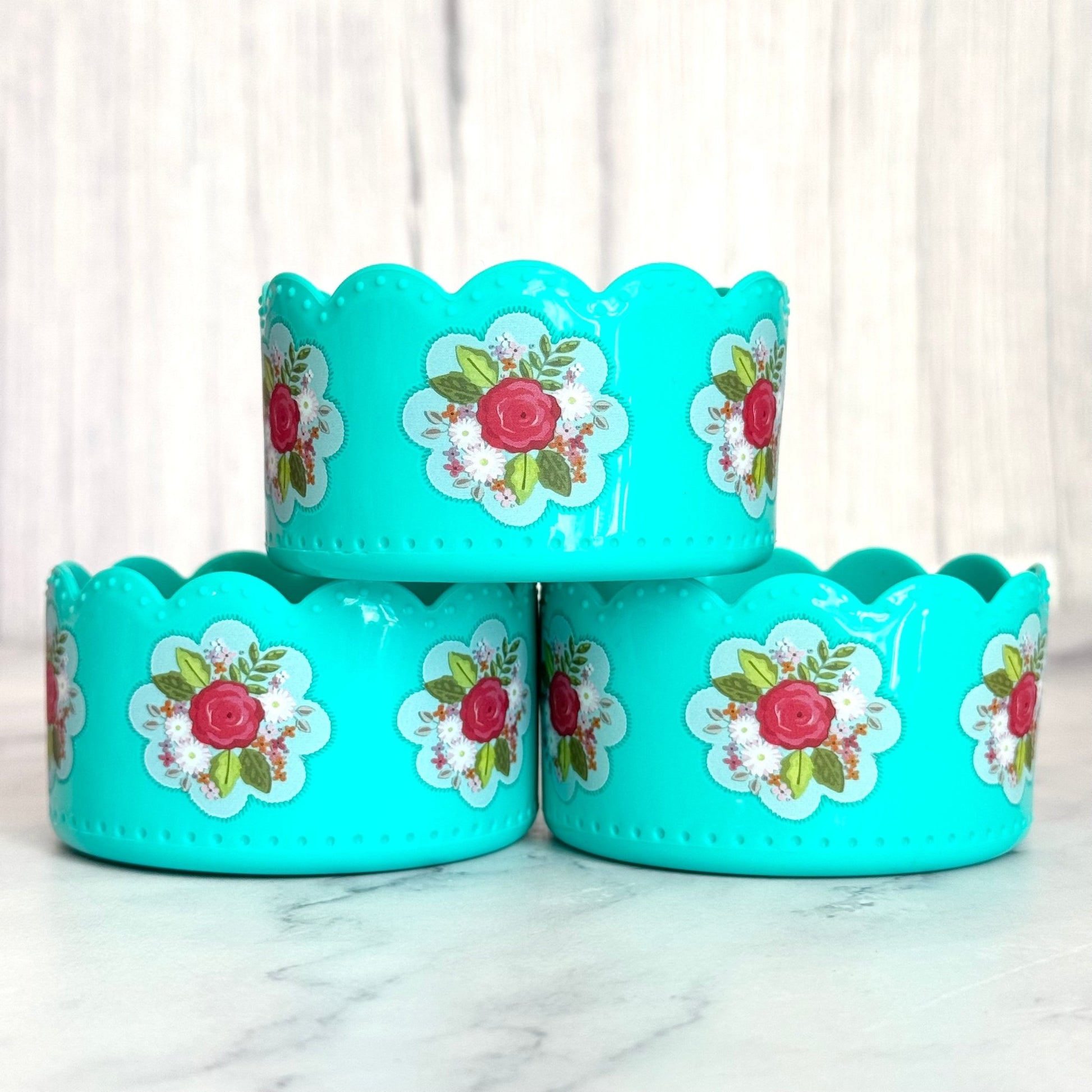 Opal Blue Floral Scallop Boot - The Nifty Little Finds - Boot - The Nifty Little Finds